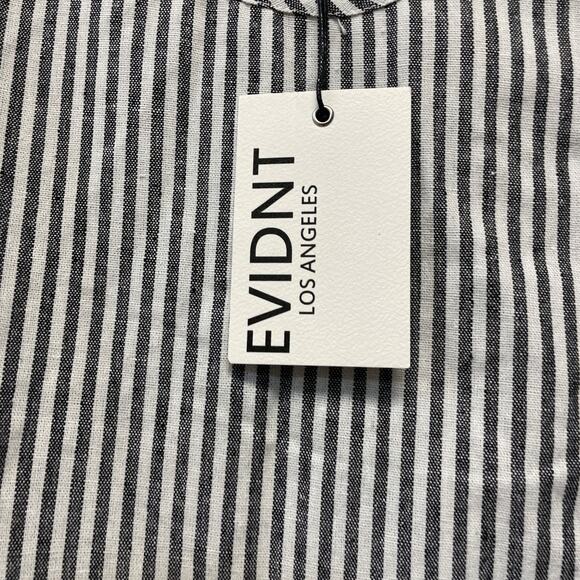 Evidnt Los Angeles Black & White Striped Linen Blend Sleeveless Top Size M - Picture 2 of 5